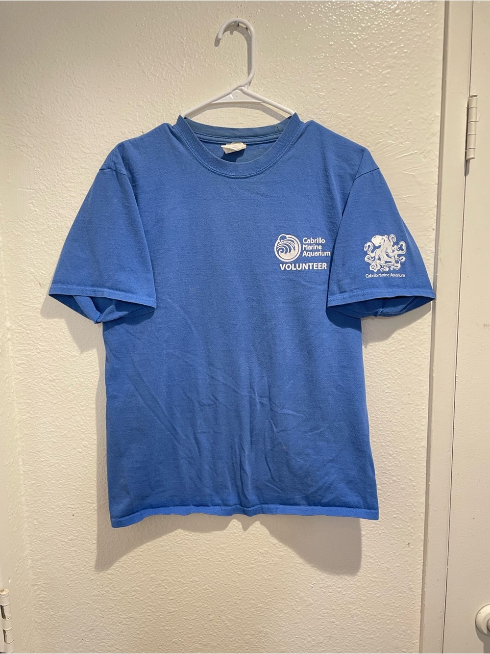 Port & Company Essential Tee Cabrillo Marine Aquarium Volunteer Blue Shirt M